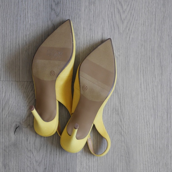 Material Girl yellow sling back stilettos | size 6.5 - Picture 3 of 6
